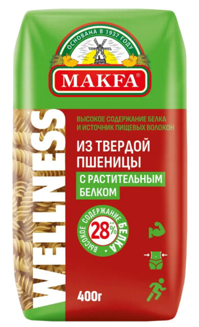 Изделия макаронные высокобелковые СПИРАЛИ 0,4х12 "MAKFA"