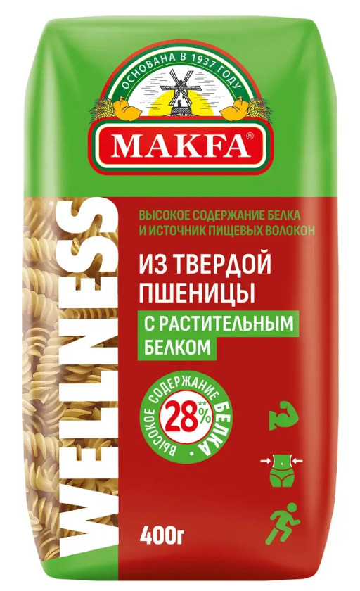 Изделия макаронные высокобелковые СПИРАЛИ 0,4х12 "MAKFA"