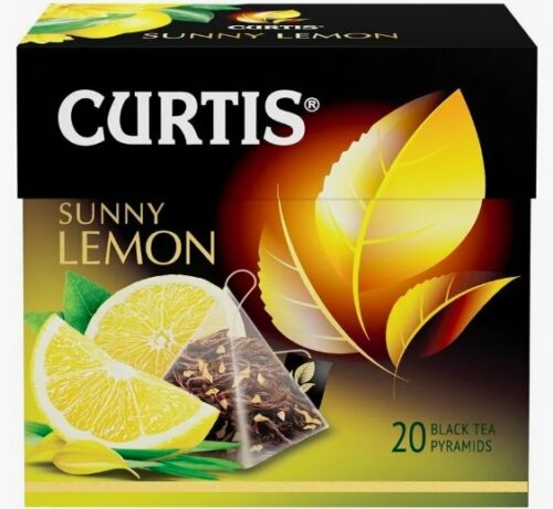 Curtis чай пирамидки Sunny Lemon 20 пак по 1.7г 1х12 черный (П-228 Р-12) 102209