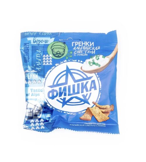 Гренки "Фишка" 40 г со вкусом альпийской сметаны с луком/45