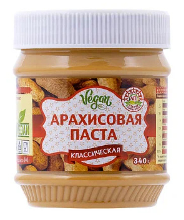 Арах.паста АЗБУКА ПРОДУКТОВ КЛАССИЧЕСКАЯ кремовая 340г/12