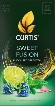 Curtis чай Sweet Fusion 25 пак по 1.5г 1х12 Лайм Синей малиной и Мята зеленый 102234 (П-168_
