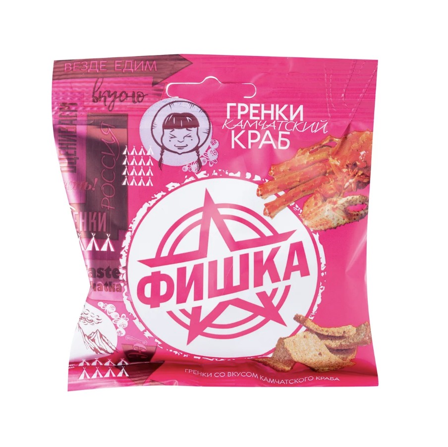 Гренки "Фишка" 40 г со вкусом камчатского краба/45