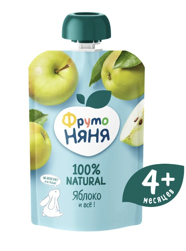 ФрутоНяня Пюре 90г. 1х12 Яблоко Пауч (П-225 Р-25)