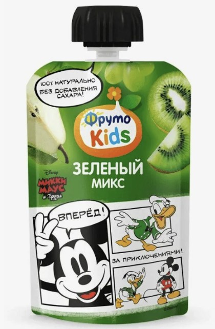 ФрутоНяня Десерт 90г. 1х12 ФрутоКидс Зеленый микс (П-225 Р-25)