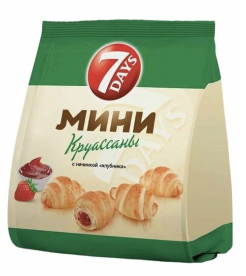Круассаны "Севен Дейс" 265г. 1х10 Клубника (П-60 Р-6)