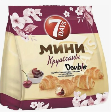 Круассаны "Севен Дейс" 265г. 1х10 Вишня Ваниль (П-60 Р-6)