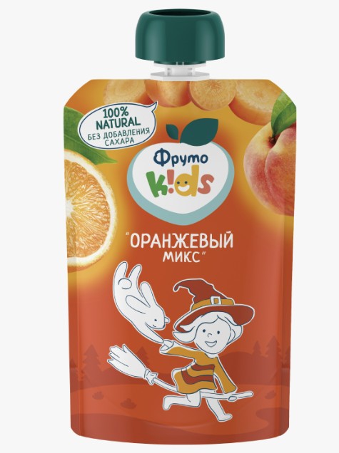 ФрутоНяня Десерт 90г. 1х12 ФрутоКидс Оранжевый микс (П-225 Р-25)