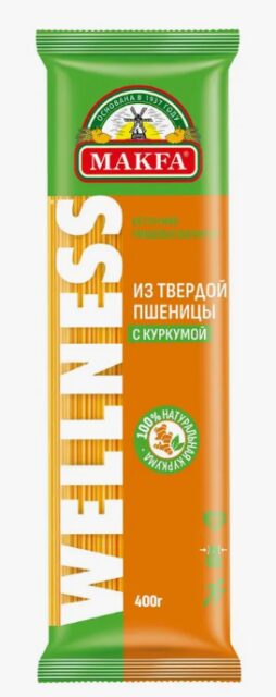 Изделия макаронные с куркумой СПАГЕТТИ "MAKFA" 0,4x20