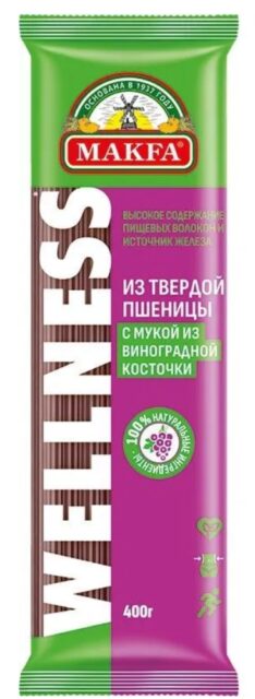 Изделия макаронные с виноград. косточкой СПАГЕТТИ "MAKFA" 0,4x20