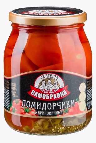 Помидорчики "СКАТЕРТЬ-САМОБРАНКА" марин с/б 720мл 1уп/8шт