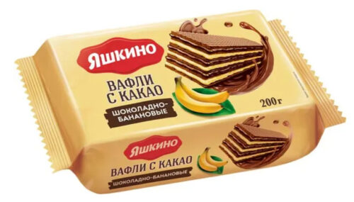 Ваф.Яшкино с какао 200г*24 шт шоколадно-банановые