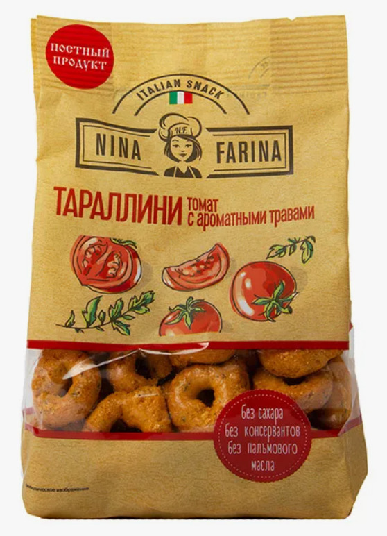 Тараллини Nina Farina 180г томат и аромат.травы 1/24