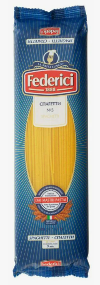 № 003 Spaghetti (Cпагетти) "Федеричи" Макар. изд-я 400 г х 20 (полим. уп.)
