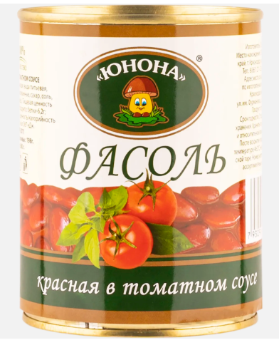Фасоль в т/с красная 360гр/12 шт.ж/б Юнона