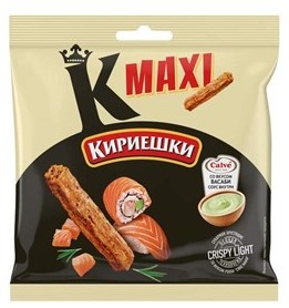 Сух.Кириешки Maxi 50г+25мл/32 шт Сяк.Мак+соус васаби КК