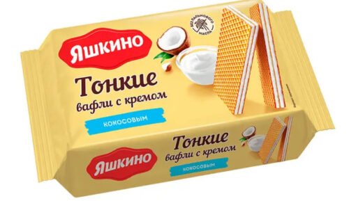 Ваф.тонкие Яшкино 144г*26 шт кокосовый крем