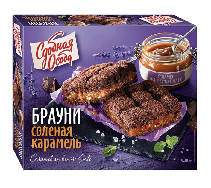 Изделие хлебобулочное Брауни Соленая карамель 0.38 (1кор/6шт)