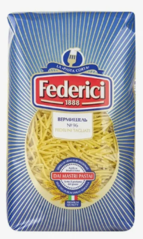 № 096 Fedelini tagliati (Вермишель) "Федеричи" Макар. изд-я 400 г х 20 (полим. уп.)