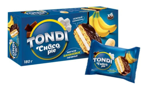 Муч.конд.изд.глазир. Tondi Choco Pie банан 180г*16 шт