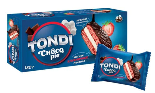 Муч.конд.изд.глазир. Tondi Choco Pie Клубника 180г*16 шт