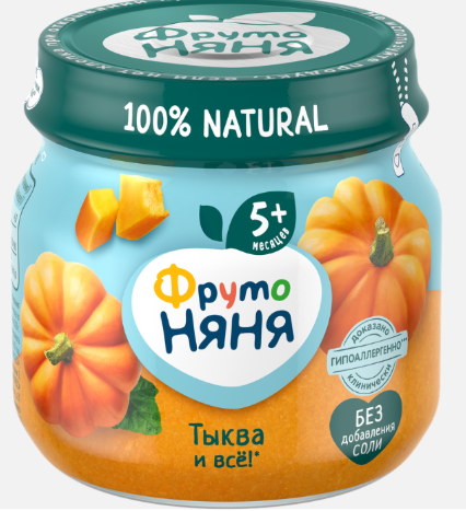 Пюре "ФрутоНяня" тыква с/б 80г*6 Россия (43001277)