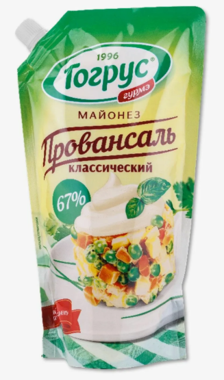 Майонез Провансаль 67% 380 гр*10 дой-пак ТМ Тогрус