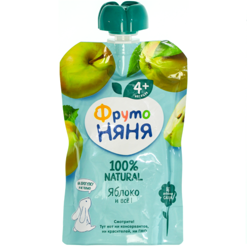 Пюре "ФрутоНяня" яблоко/гипоаллерген. (4+) 90г*12 пауч Россия (P079001/43000232/43000823)