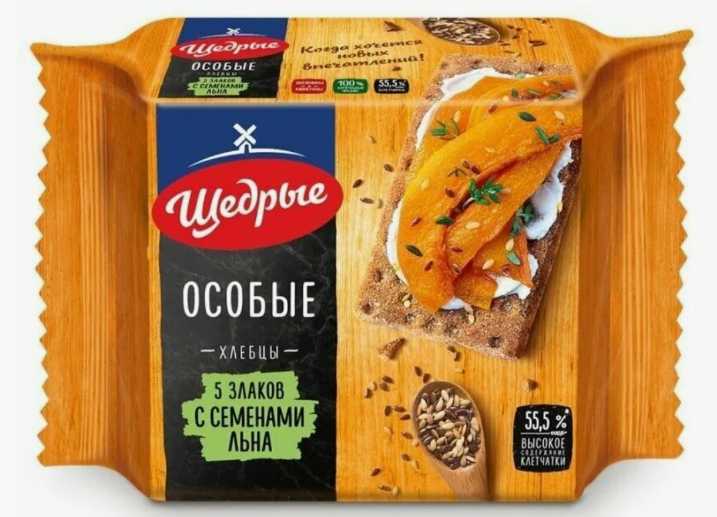 ЩЕДРЫЕ особые 5 злаков со льном 200г/12