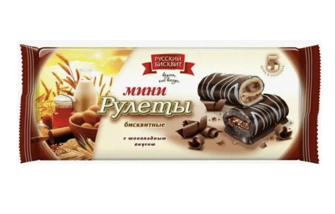 Мини-рулеты бисквитные с шоколадным вкусом 175г*15