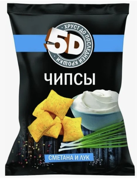 Чипсы 5D 200г*16 со вкусом сметана лук