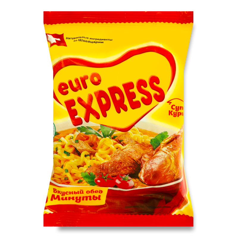 Лапша быстрого приготовления ТМ "euro EXPRESS" со вкусом Курицы (90г пакет)*30шт