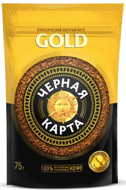 Черная Карта Голд Кофе м/уп 75г.1х12