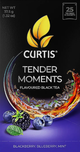 Curtis чай Tender Moments 25 пак по 1.8г 1х12 черный c черникой, ежевикой и мятой
