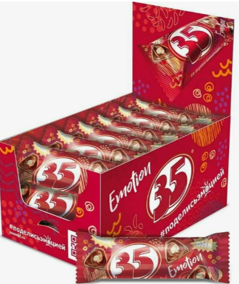 Батончик "35" 20г 1х25х8 с шоколадным вкусом
