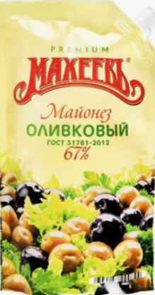 Майонез Оливковый 20х380г. дой-пак 67% (Махеевъ)